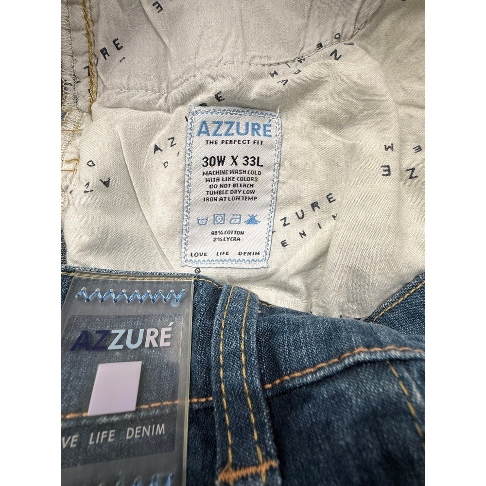 Azzure Love Life Denim Women Flare Jeans Panna Blue Seam Detail L3148 Size 30 - Picture 6 of 12